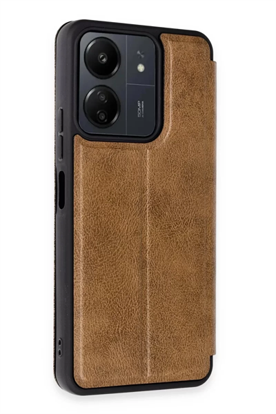 Xiaomi Redmi 13C Kılıf Flip Cover - Taba
