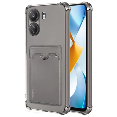 Xiaomi Redmi 13C Kılıf Kart Şeffaf Silikon - Şeffaf