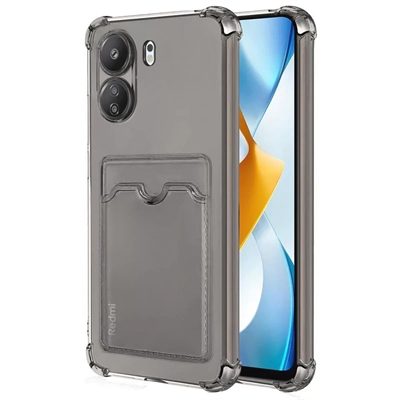 Xiaomi Redmi 13C Kılıf Kart Şeffaf Silikon - Şeffaf