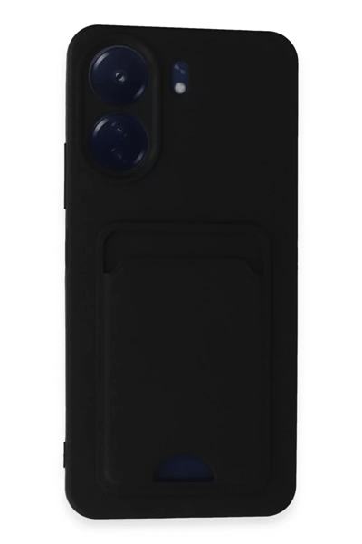 Xiaomi Redmi 13C Kılıf Kelvin Kartvizitli Silikon - Siyah