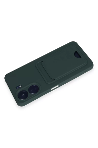 Xiaomi Redmi 13C Kılıf Kelvin Kartvizitli Silikon - Koyu Yeşil