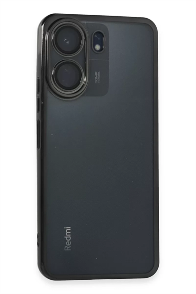 Xiaomi Redmi 13C Kılıf Lensli Silikon - Siyah