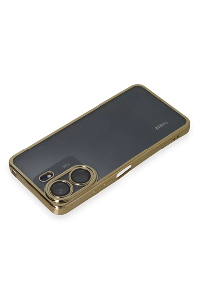 Xiaomi Redmi 13C Kılıf Lensli Silikon - Gold