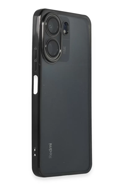 Xiaomi Redmi 13C Kılıf Lensli Silikon - Siyah