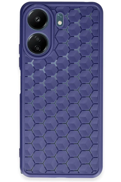 Xiaomi Redmi 13C Kılıf Petek Silikon Kapak - Lacivert