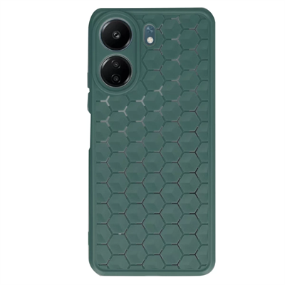 Xiaomi Redmi 13C Kılıf Petek Silikon Kapak - Koyu Yeşil