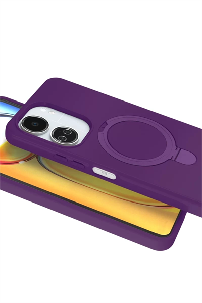 Xiaomi Redmi 13C Regal Magsafe Standlı Kapak - Derin Mor