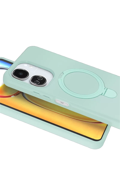 Xiaomi Redmi 13C Regal Magsafe Standlı Kapak - Su Yeşili