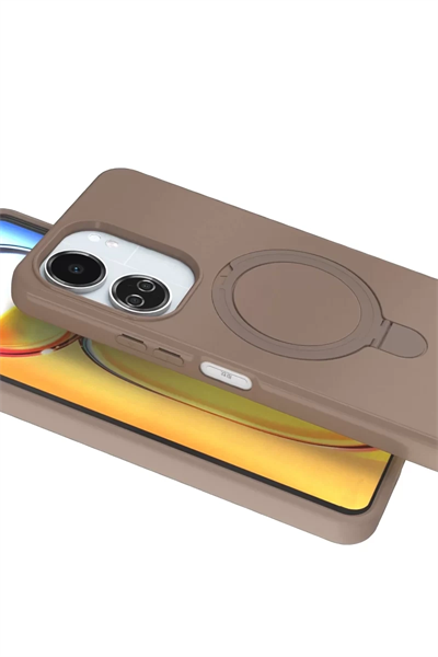 Xiaomi Redmi 13C Regal Magsafe Standlı Kapak - Çöl Titanyum