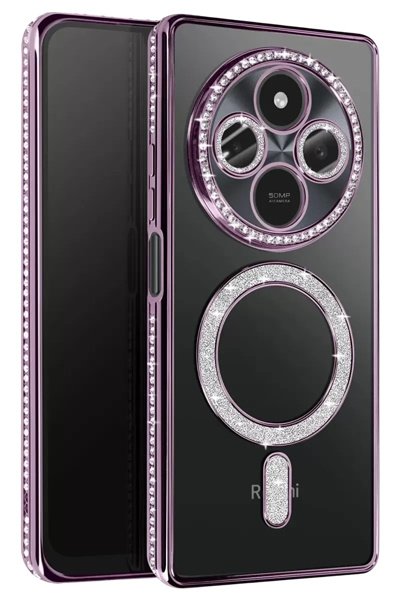 Xiaomi Redmi 14C Joke Simli Magneticsafe Kılıf - Derin Mor