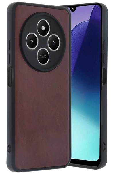 Xiaomi Redmi 14C Kılıf Aras Deri Kapak - Bordo