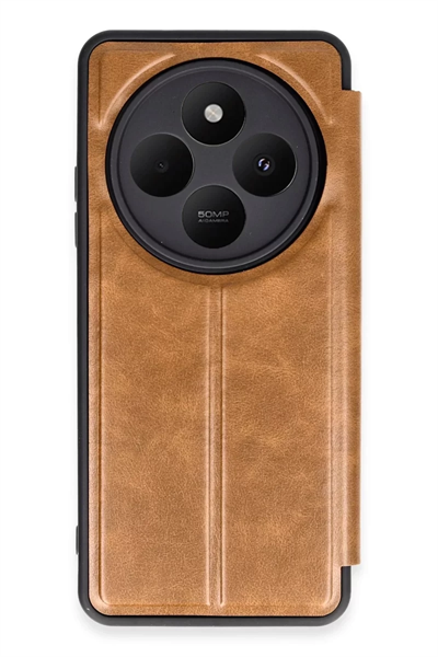 Xiaomi Redmi 14C Kılıf Flip Cover - Taba