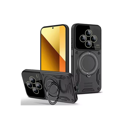 Xiaomi Redmi 14C Kılıf Joy Lens Standlı Kapak - Siyah