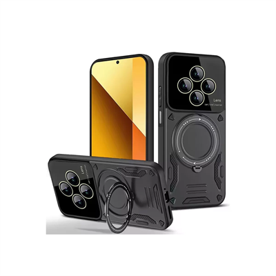 Xiaomi Redmi 14C Kılıf Joy Lens Standlı Kapak - Siyah