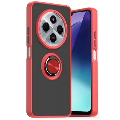 Xiaomi Redmi 14C Kılıf Montreal Yüzüklü Silikon Kapak - Kırmızı