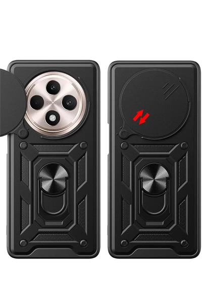 Xiaomi Redmi 14C Kılıf Pars Lens Yüzüklü Silikon - Kırmızı