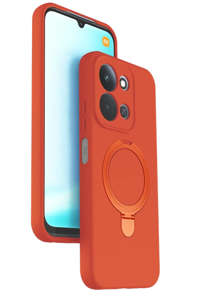 Xiaomi Redmi 15C 4G Regal Magsafe Standlı Kapak - Turuncu