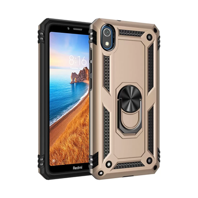 Xiaomi Redmi 7A Kılıf Sofya Yüzüklü Silikon Kapak - Gold