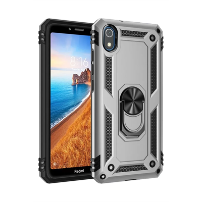 Xiaomi Redmi 7A Kılıf Sofya Yüzüklü Silikon Kapak - Gümüş