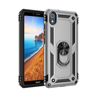 Xiaomi Redmi 7A Kılıf Sofya Yüzüklü Silikon Kapak - Gümüş