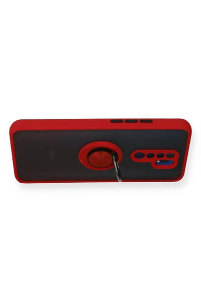 Xiaomi Redmi 9 Kılıf Montreal Yüzüklü Silikon Kapak - Kırmızı
