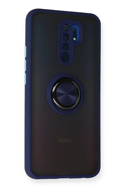 Xiaomi Redmi 9 Kılıf Montreal Yüzüklü Silikon Kapak - Lacivert
