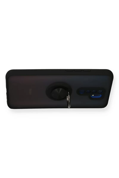 Xiaomi Redmi 9 Kılıf Montreal Yüzüklü Silikon Kapak - Siyah