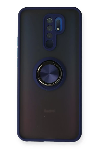 Xiaomi Redmi 9 Kılıf Montreal Yüzüklü Silikon Kapak - Lacivert
