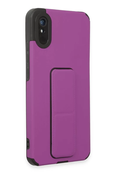 Xiaomi Redmi 9A Kılıf Mega Standlı Silikon - Mor