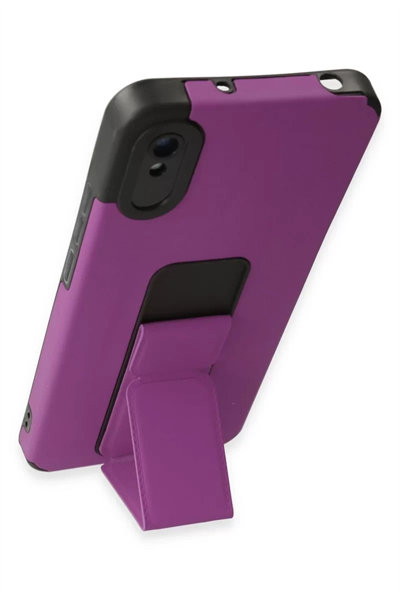 Xiaomi Redmi 9A Kılıf Mega Standlı Silikon - Mor