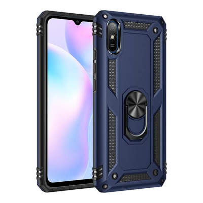 Xiaomi Redmi 9A Kılıf Sofya Yüzüklü Silikon Kapak - Lacivert