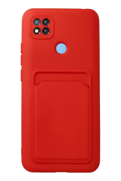 Xiaomi Redmi 9C Kılıf Kelvin Kartvizitli Silikon - Kırmızı