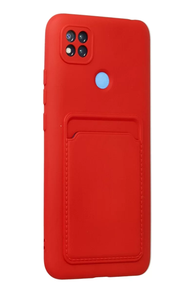 Xiaomi Redmi 9C Kılıf Kelvin Kartvizitli Silikon - Kırmızı