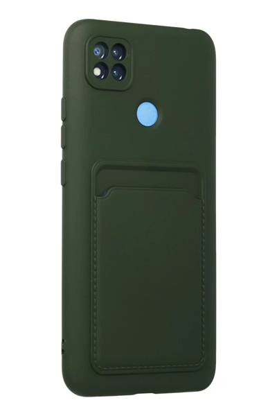 Xiaomi Redmi 9C Kılıf Kelvin Kartvizitli Silikon - Koyu Yeşil