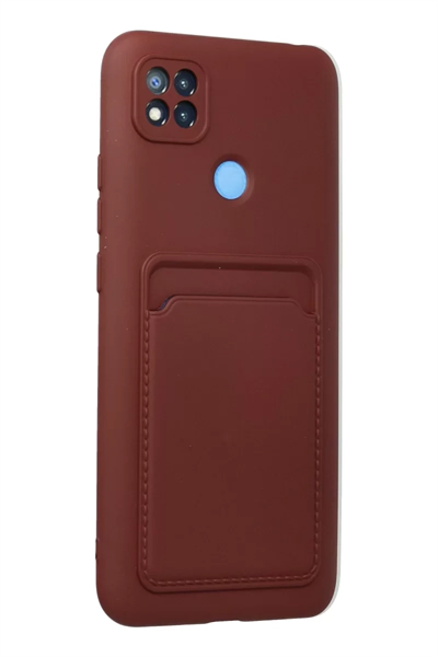 Xiaomi Redmi 9C Kılıf Kelvin Kartvizitli Silikon - Bordo
