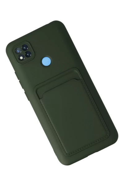 Xiaomi Redmi 9C Kılıf Kelvin Kartvizitli Silikon - Koyu Yeşil
