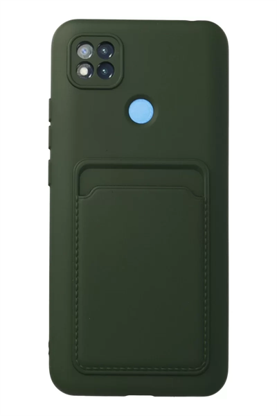 Xiaomi Redmi 9C Kılıf Kelvin Kartvizitli Silikon - Koyu Yeşil