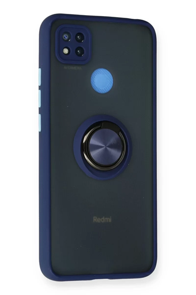 Xiaomi Redmi 9C Kılıf Montreal Yüzüklü Silikon Kapak - Lacivert