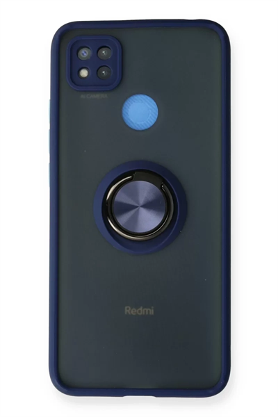 Xiaomi Redmi 9C Kılıf Montreal Yüzüklü Silikon Kapak - Lacivert