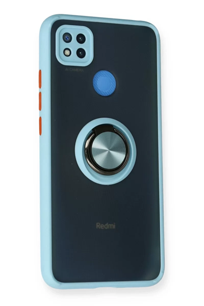 Xiaomi Redmi 9C Kılıf Montreal Yüzüklü Silikon Kapak - Buz Mavi