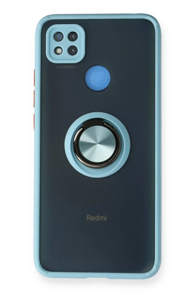 Xiaomi Redmi 9C Kılıf Montreal Yüzüklü Silikon Kapak - Buz Mavi