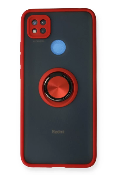 Xiaomi Redmi 9C Kılıf Montreal Yüzüklü Silikon Kapak - Kırmızı