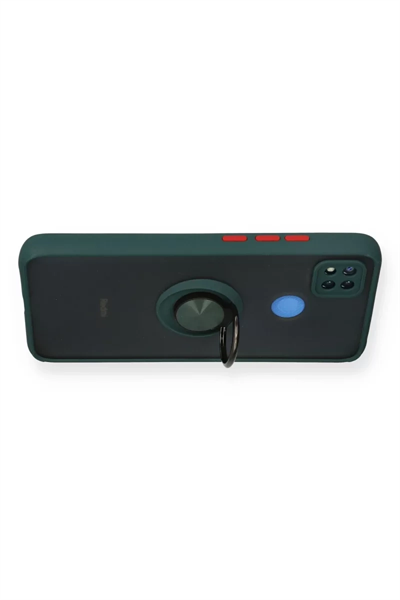 Xiaomi Redmi 9C Kılıf Montreal Yüzüklü Silikon Kapak - Yeşil