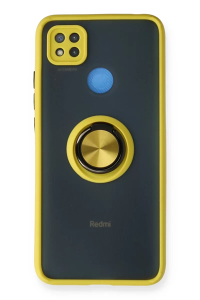 Xiaomi Redmi 9C Kılıf Montreal Yüzüklü Silikon Kapak - Sarı