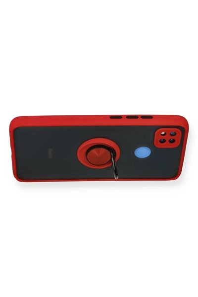 Xiaomi Redmi 9C Kılıf Montreal Yüzüklü Silikon Kapak - Kırmızı