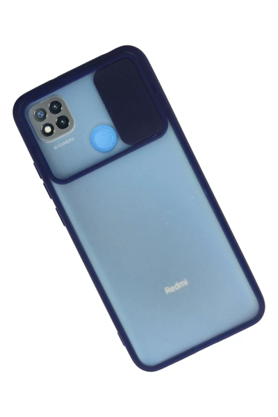 Xiaomi Redmi 9C Kılıf Palm Buzlu Kamera Sürgülü Silikon - Lacivert