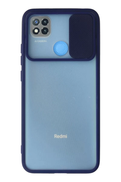 Xiaomi Redmi 9C Kılıf Palm Buzlu Kamera Sürgülü Silikon - Lacivert