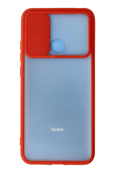 Xiaomi Redmi 9C Kılıf Palm Buzlu Kamera Sürgülü Silikon - Kırmızı