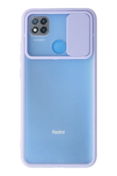 Xiaomi Redmi 9C Kılıf Palm Buzlu Kamera Sürgülü Silikon - Lila