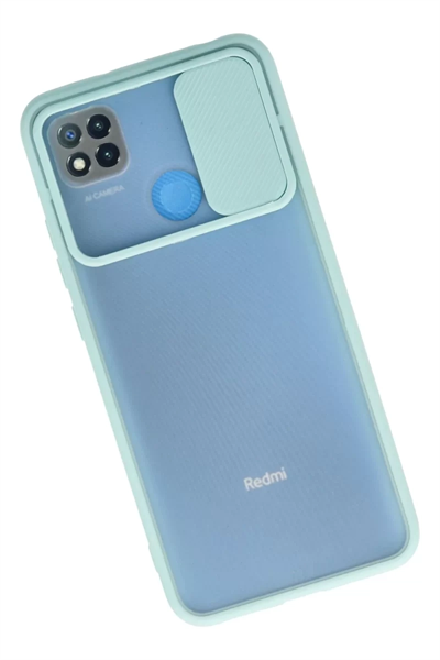Xiaomi Redmi 9C Kılıf Palm Buzlu Kamera Sürgülü Silikon - Turkuaz